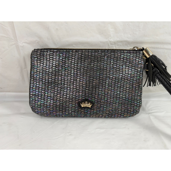 JUICY COUTURE Iridescent Clutch Purse Wristlet double Zip - Picture 1 of 11